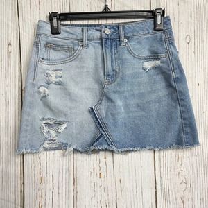 American Eagle Outfitters Two-Tone Denim Mini Skirt